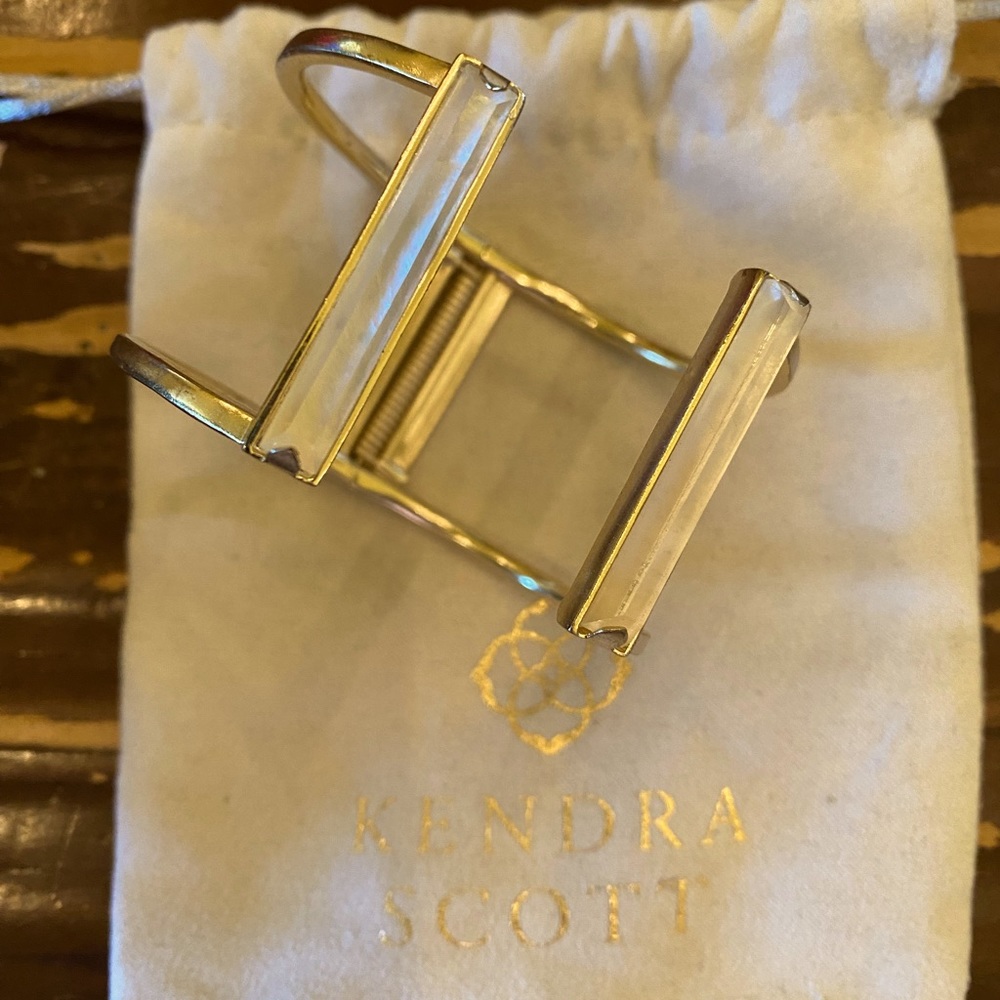 Kendra Scott gold and white stone bracelet
